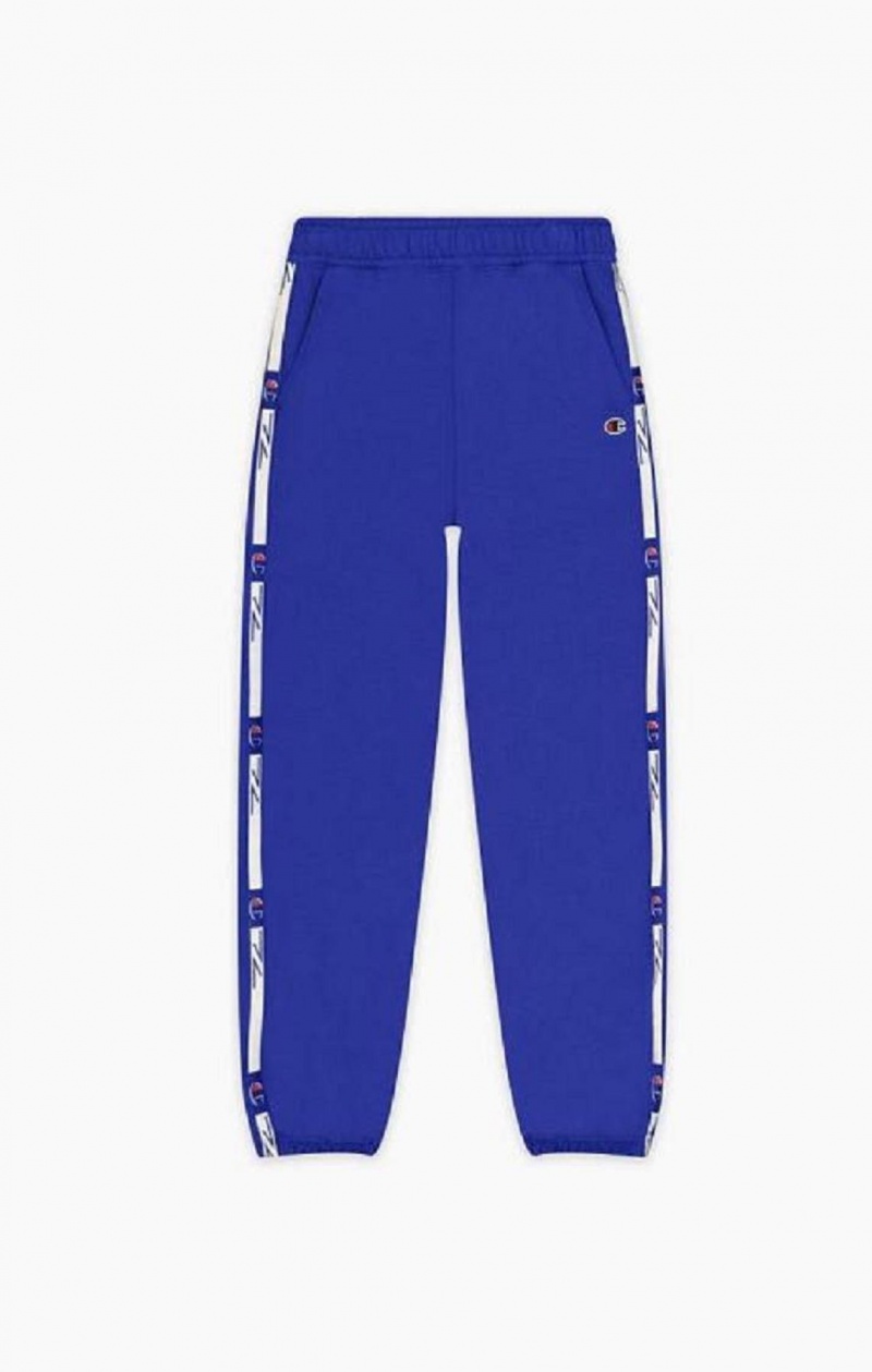 Champion Contrast Jacquard Logo Tape Fleece Joggers Jogger Nohavice Damske Modre | 3012-ESRPF