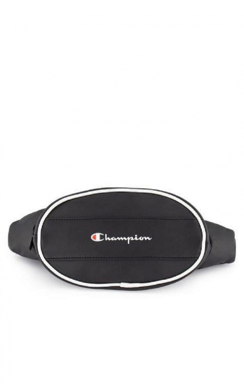 Champion Contrast Piping Faux Kozene Belt Bag Tasky Damske Čierne | 9352-DXZFR