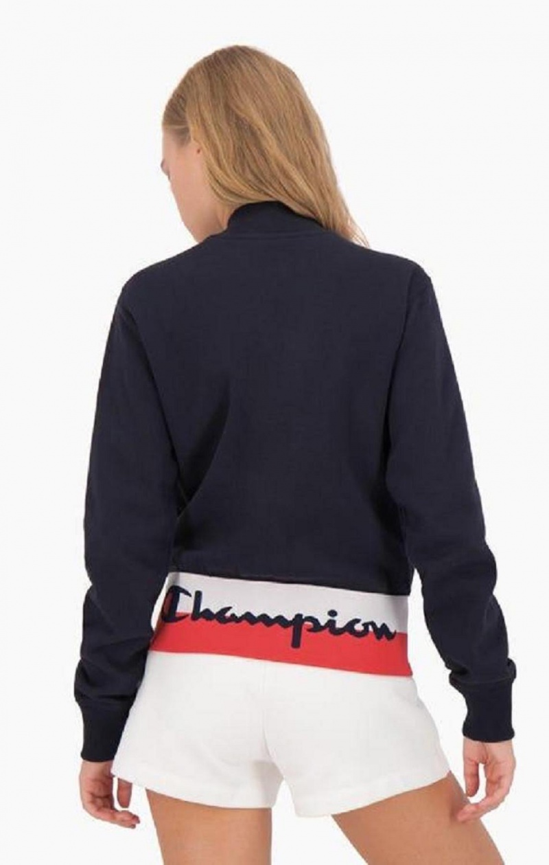 Champion Contrast Pásom Script Logo Bomber Jacket Bundy Damske Tmavo Tyrkysové | 0912-UVBSH