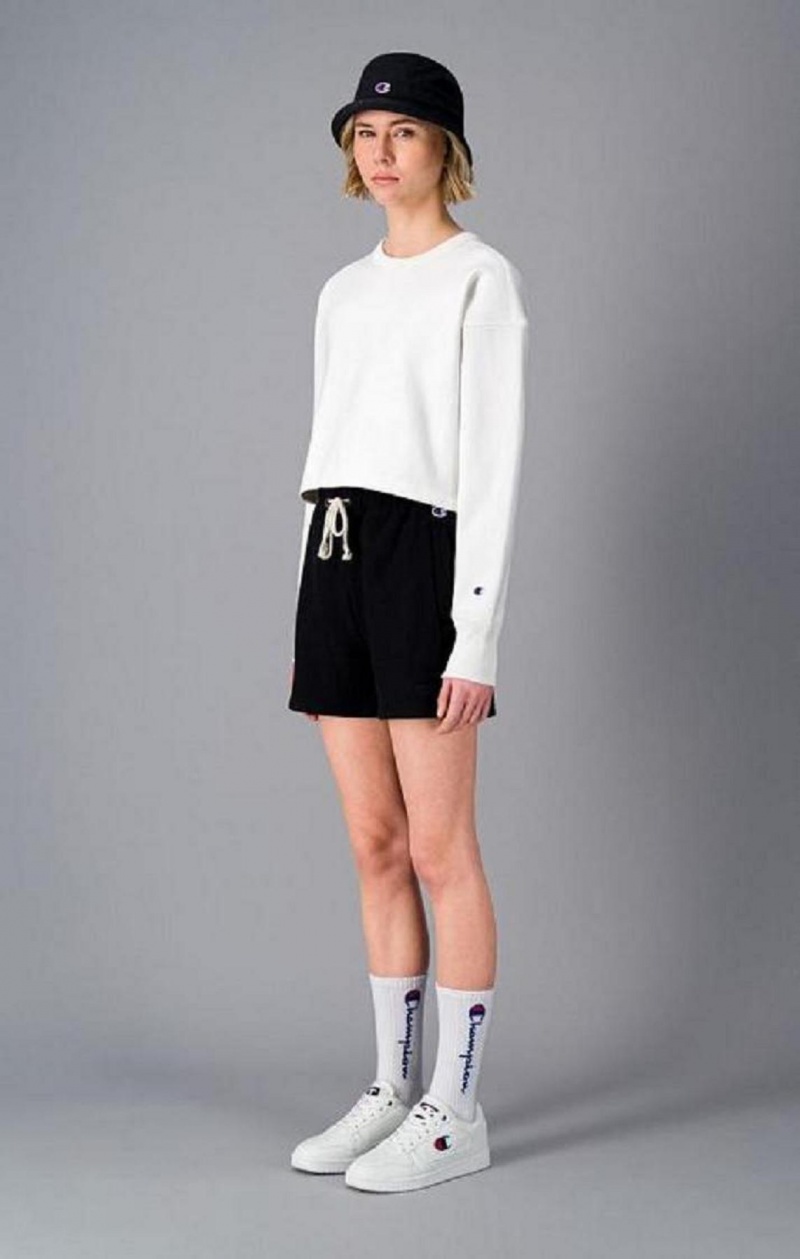 Champion Cropped Reverse Weave Sweatshirt Mikiny Damske Biele | 7519-BYSEP