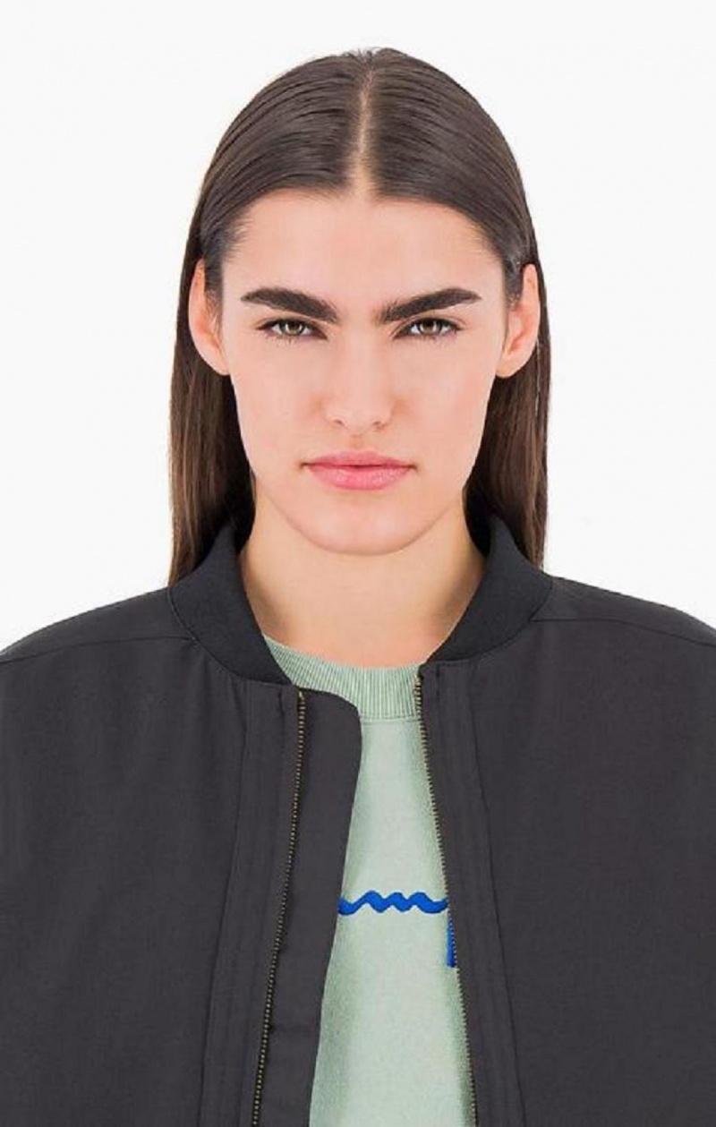 Champion Cropped Stretch Bomber Jacket Bundy Damske Čierne | 4219-DILMW