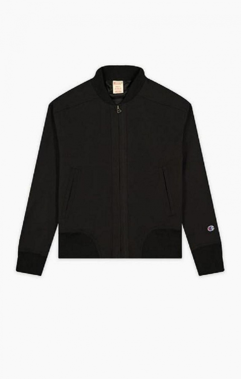 Champion Cropped Stretch Bomber Jacket Bundy Damske Čierne | 4219-DILMW