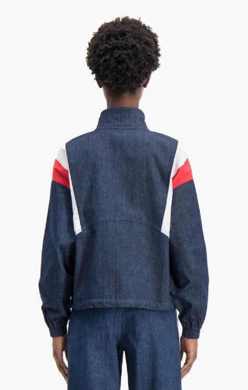 Champion Denim Stripe Tracking Jacket Bundy Damske Tyrkysové Modre | 4217-YJHMT