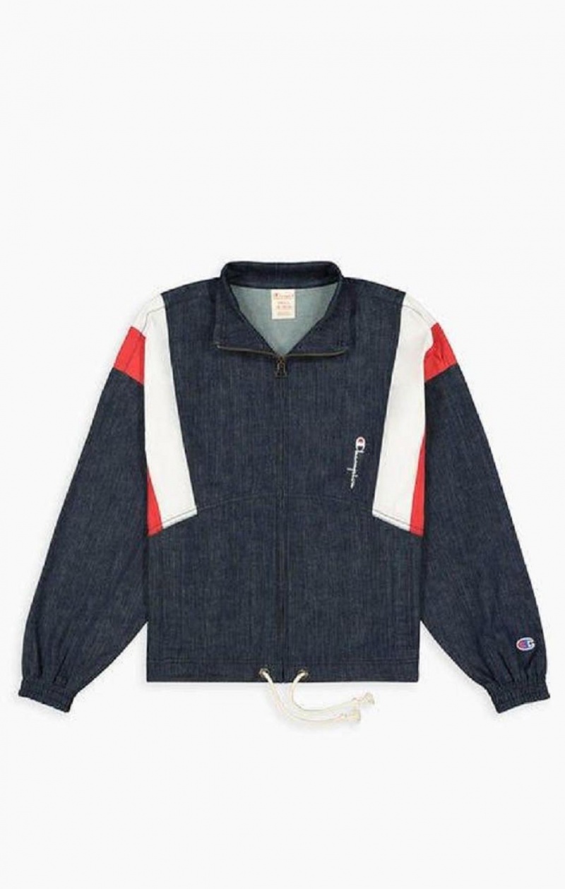 Champion Denim Stripe Tracking Jacket Bundy Damske Tyrkysové Modre | 4217-YJHMT