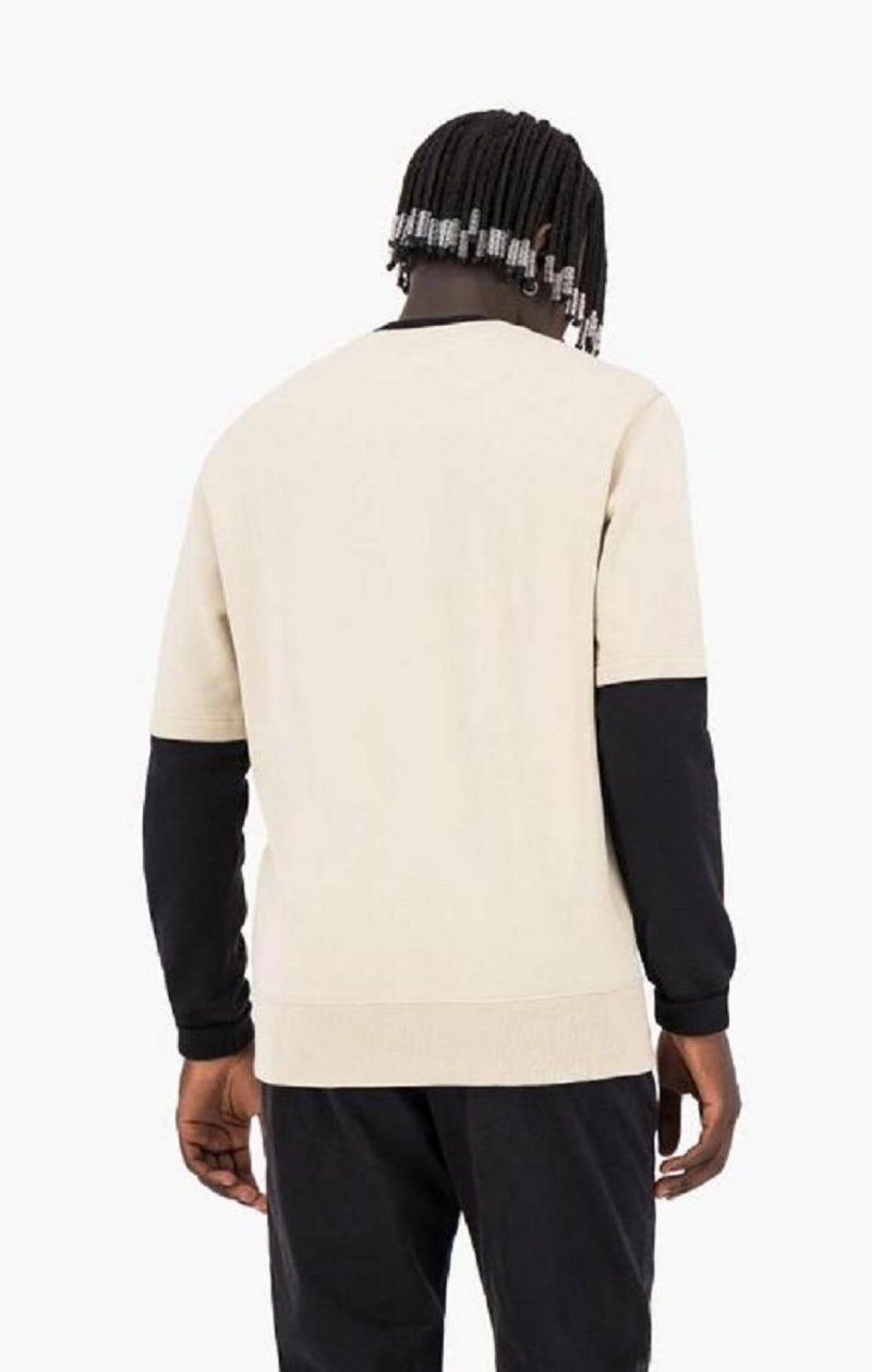 Champion Double Layer Crew Neck Sweatshirt Mikiny Panske Hnede | 6235-QDSTU