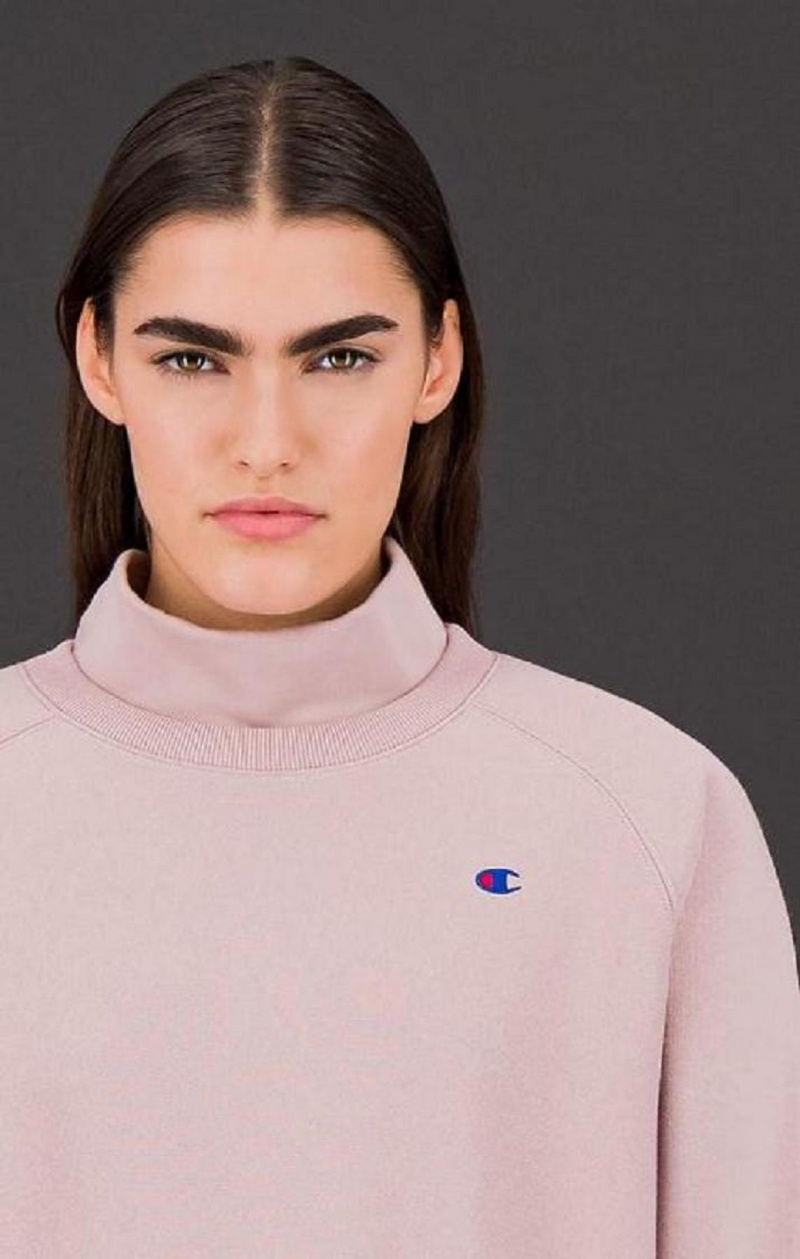 Champion Double Layer Reverse Weave Sweatshirt Mikiny Damske Ruzove | 1835-YZGRD