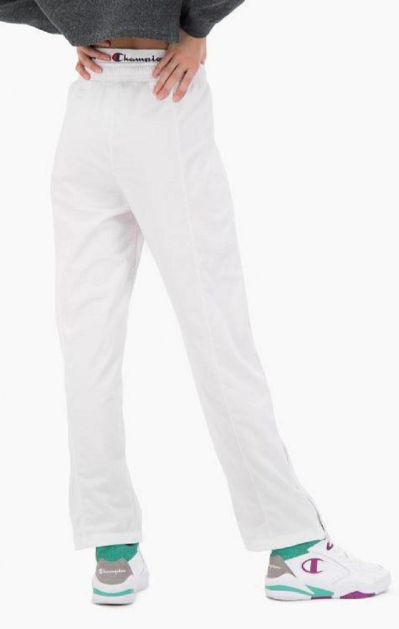 Champion Double Waistband Popper Tracking Pants Jogger Nohavice Damske Biele | 5102-PELNA