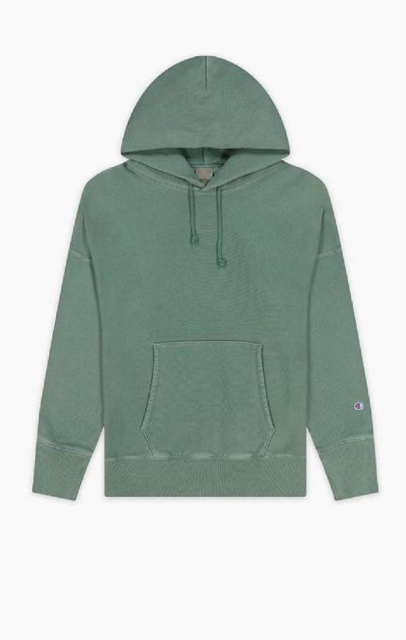 Champion Drop Shoulder Reverse Weave Hoodie Mikina s Kapucnou Panske Zelene | 9604-ECFUD