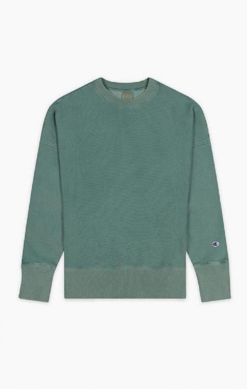 Champion Drop Shoulder Reverse Weave Sweatshirt Mikiny Panske Zelene | 2683-ABWVM