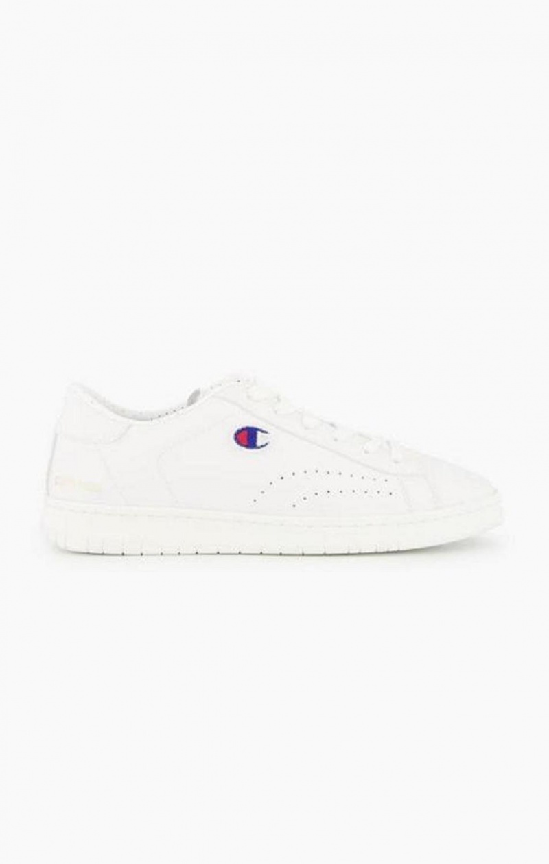 Champion Embroidered Logo Kozene Trainers Tenisky Damske Biele | 1085-USOZT