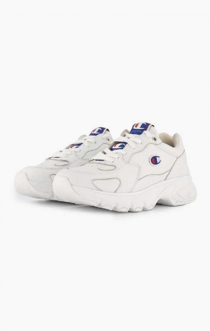 Champion Embroidered Logo Kozene Trainers Tenisky Damske Biele | 0234-BTGJR