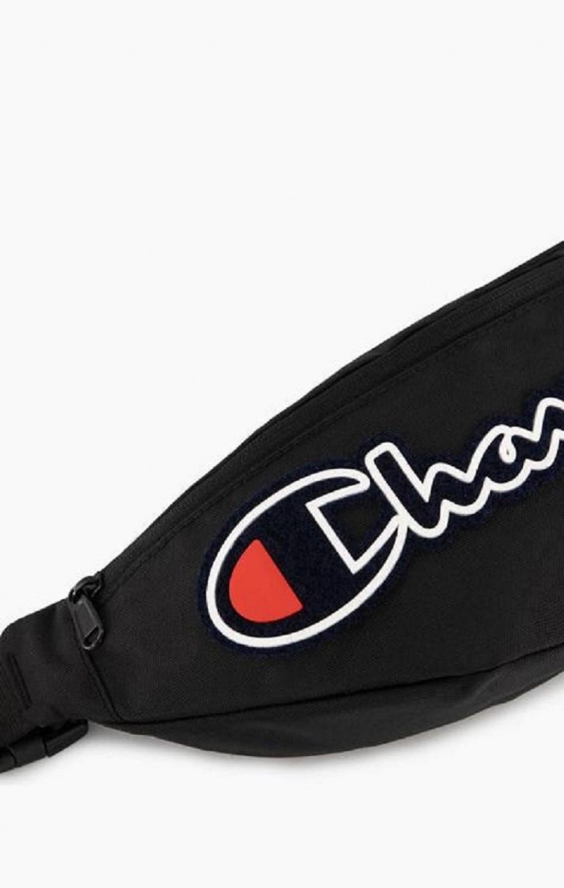 Champion Felt Script Logo Air Mesh Belt Bag Tasky Panske Čierne | 9358-XDMSA