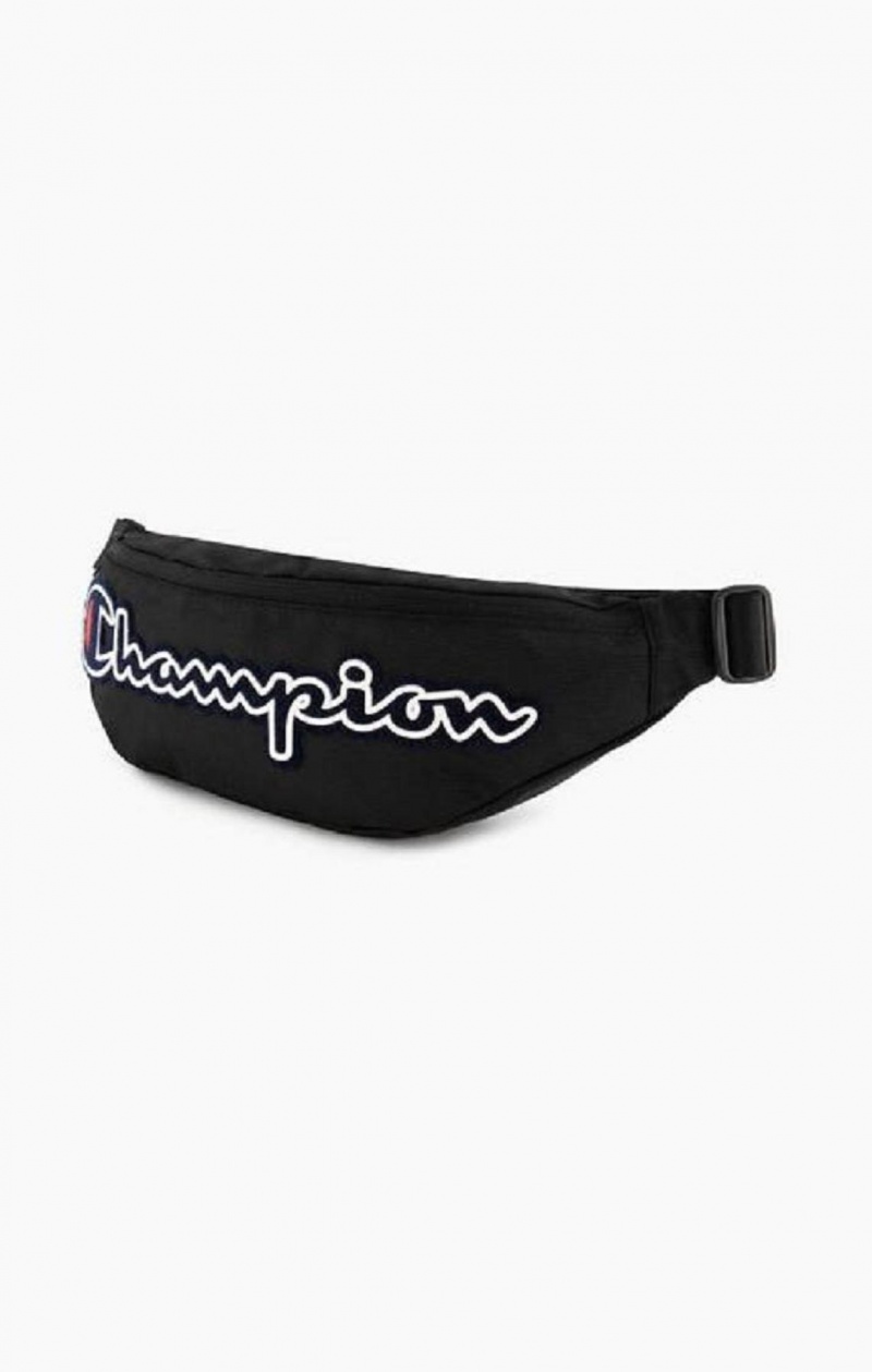 Champion Felt Script Logo Air Mesh Belt Bag Tasky Panske Čierne | 9358-XDMSA