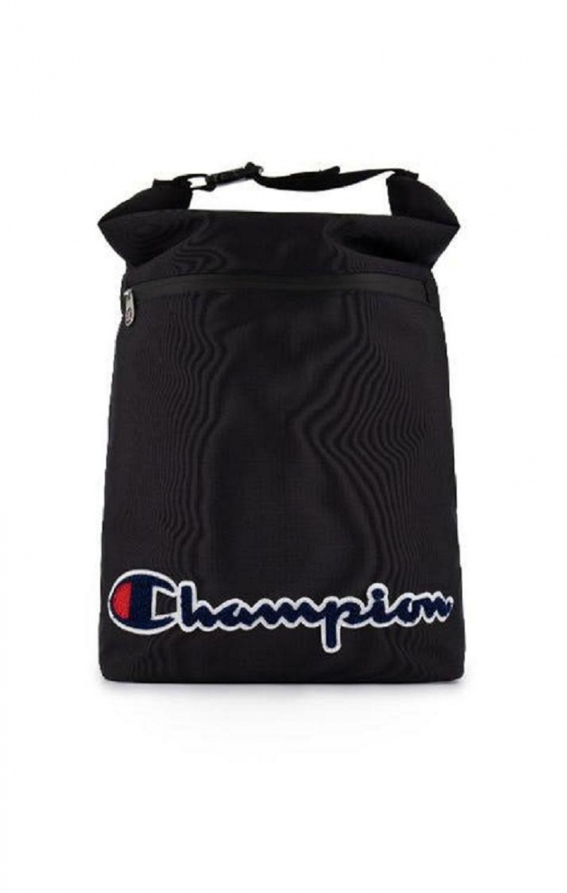 Champion Folding Top Script Logo Backpack Tasky Damske Čierne | 6385-WFAPV