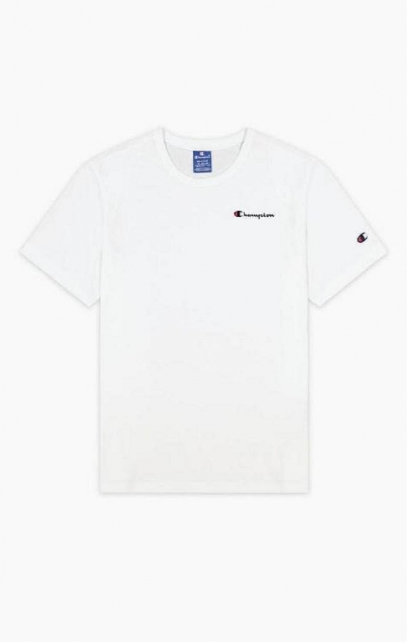 Champion Grafika Logo Print Polstrované Insert T-Shirt Tricko Panske Biele | 5708-XVJBL