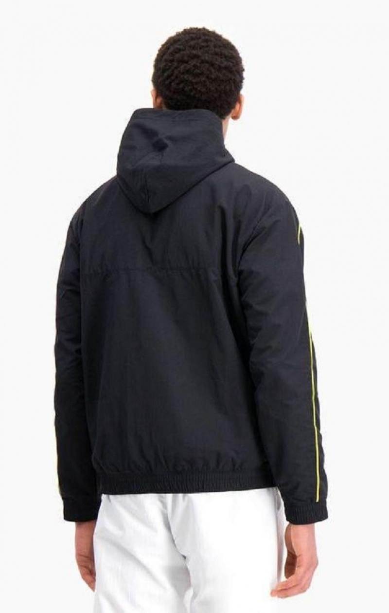 Champion Half Zip-Up Neon Stripe S Kapucňou Tracking Jacket Mikina s Kapucnou Panske Čierne | 6305-CBDAX