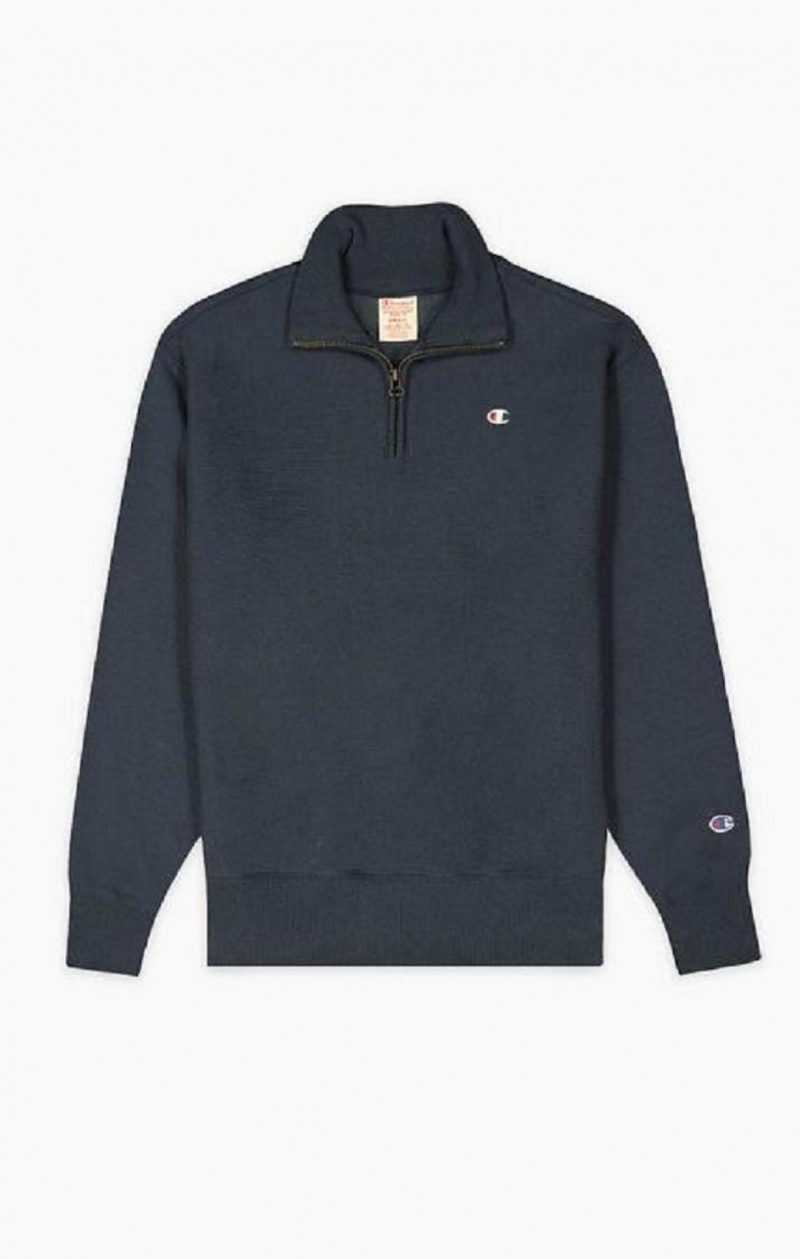 Champion Half Zip-Up Reverse Weave Cropped Sweatshirt Mikiny Damske Tmavo Tyrkysové | 2973-DWJOG