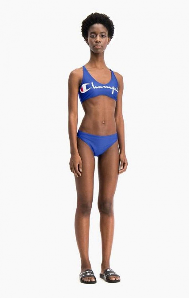 Champion High Leg Bikiny Bottoms Plavky Damske Modre | 4901-FNUET