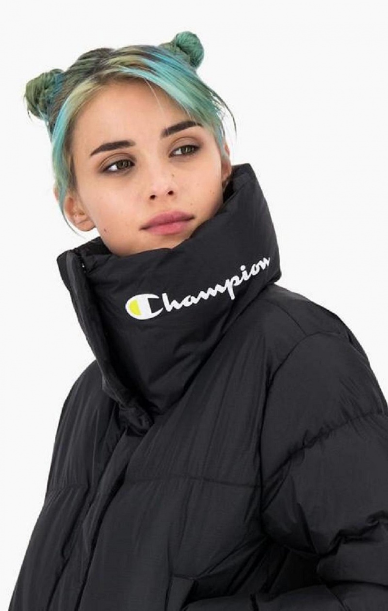 Champion High Neck Cropped Panel Jacket Bundy Damske Čierne | 4062-XHBSL