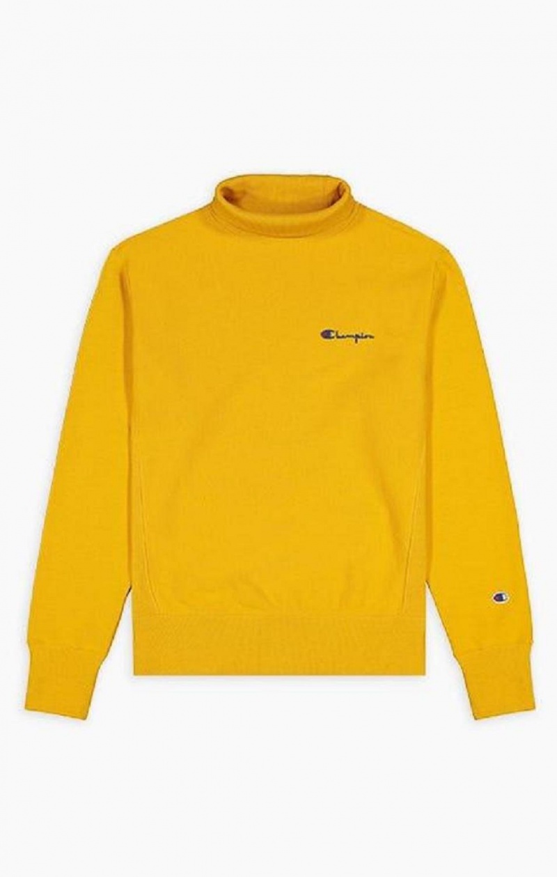 Champion High Neck Reverse Weave Sweatshirt Mikiny Panske Zlate | 2143-LSJPK