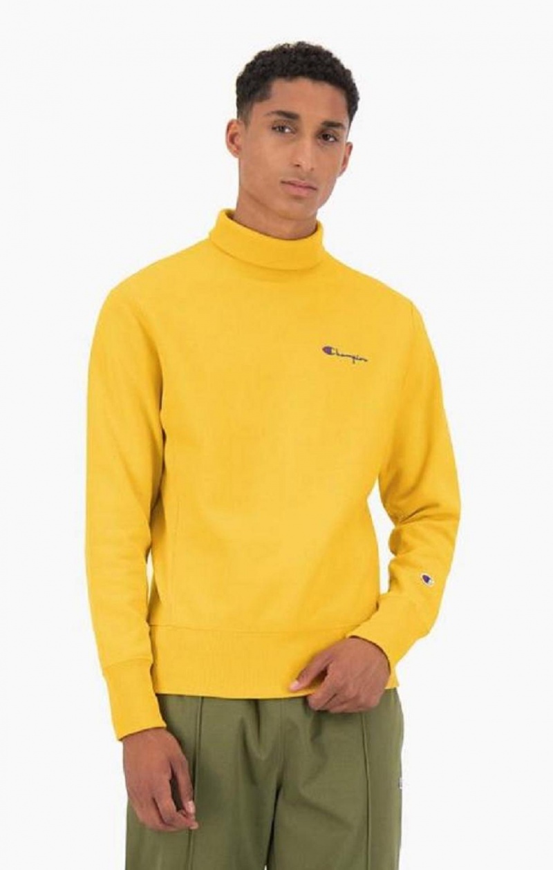 Champion High Neck Reverse Weave Sweatshirt Mikiny Panske Zlate | 2143-LSJPK