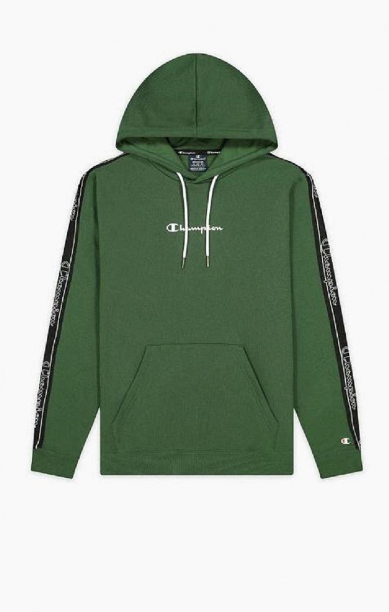 Champion Jacquard Logo Tape Hoodie Mikina s Kapucnou Panske Svetlo Zelene | 7054-AZNPK