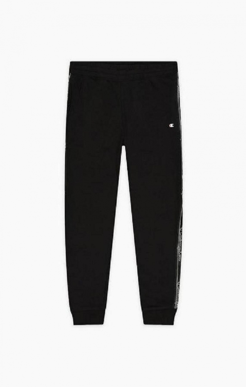 Champion Jacquard Logo Tape Joggers Jogger Nohavice Panske Tmavo Siva | 0658-WRLPT