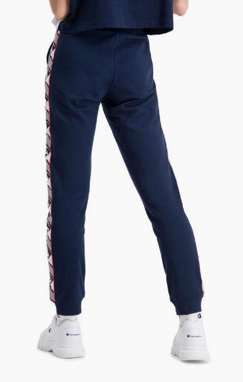 Champion Jacquard Logo Tape Joggers Jogger Nohavice Damske Tmavo Tyrkysové | 1409-XJSHD