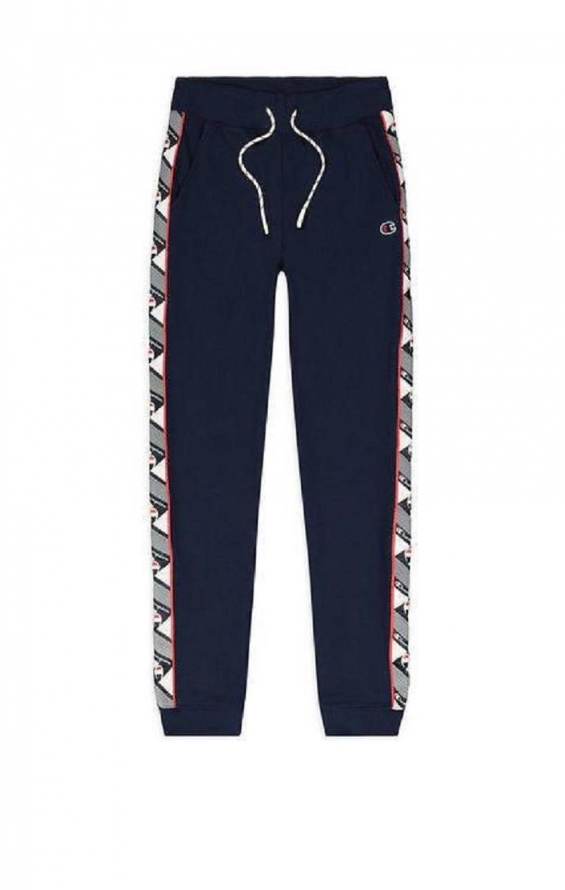 Champion Jacquard Logo Tape Joggers Jogger Nohavice Damske Tmavo Tyrkysové | 1409-XJSHD