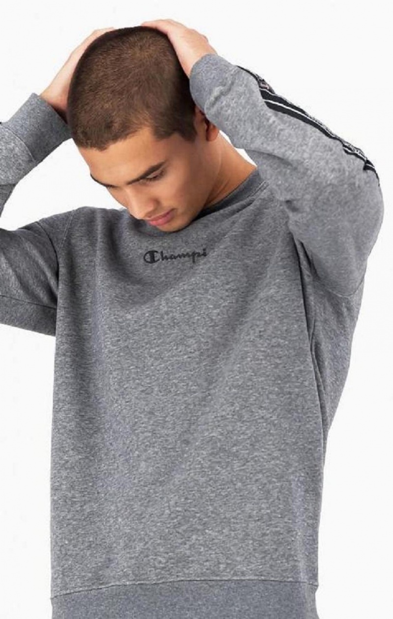 Champion Jacquard Logo Tape Sweatshirt Mikiny Panske Tmavo Siva | 1829-TCRUP