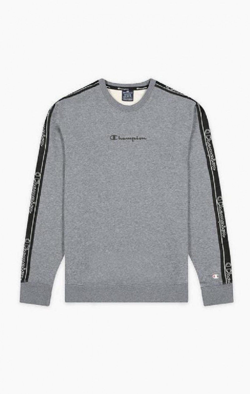 Champion Jacquard Logo Tape Sweatshirt Mikiny Panske Tmavo Siva | 1829-TCRUP