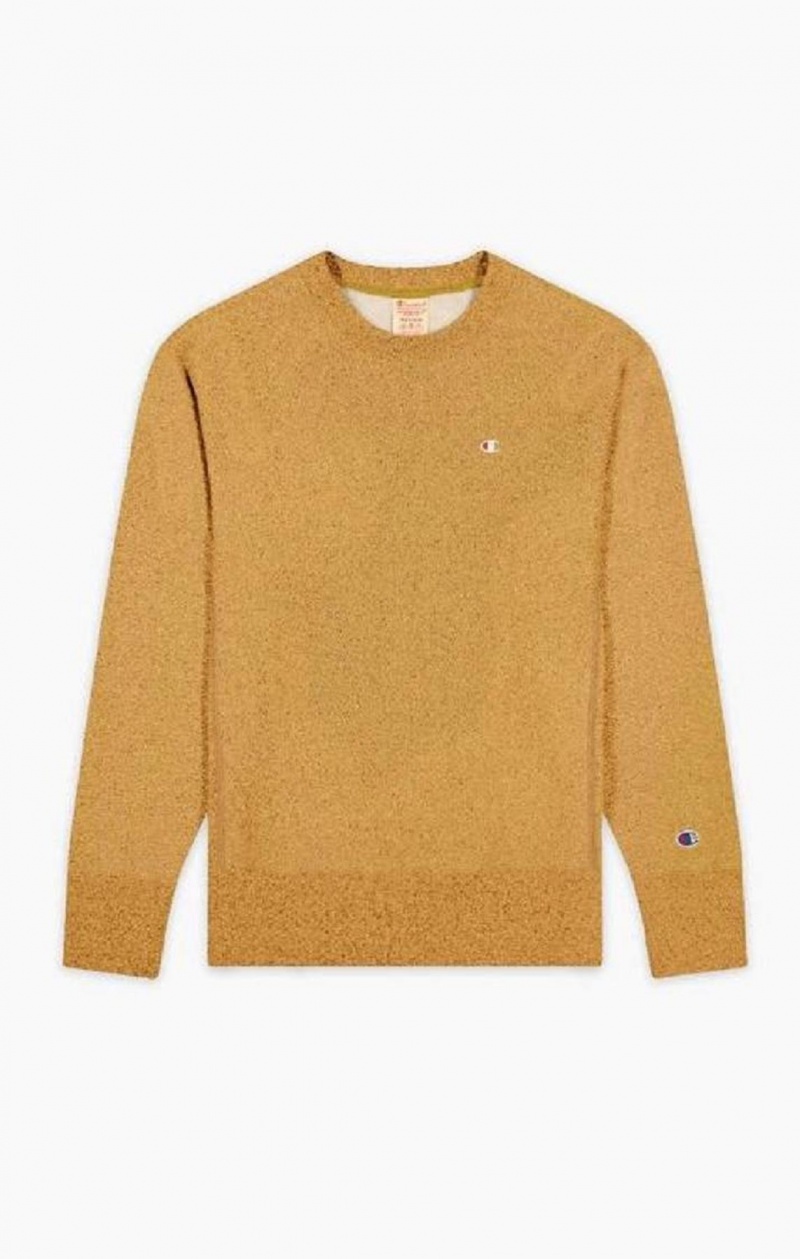 Champion Jaspé Reverse Weave Sweatshirt Mikiny Panske Svetlo Hnede | 5189-BEPOF