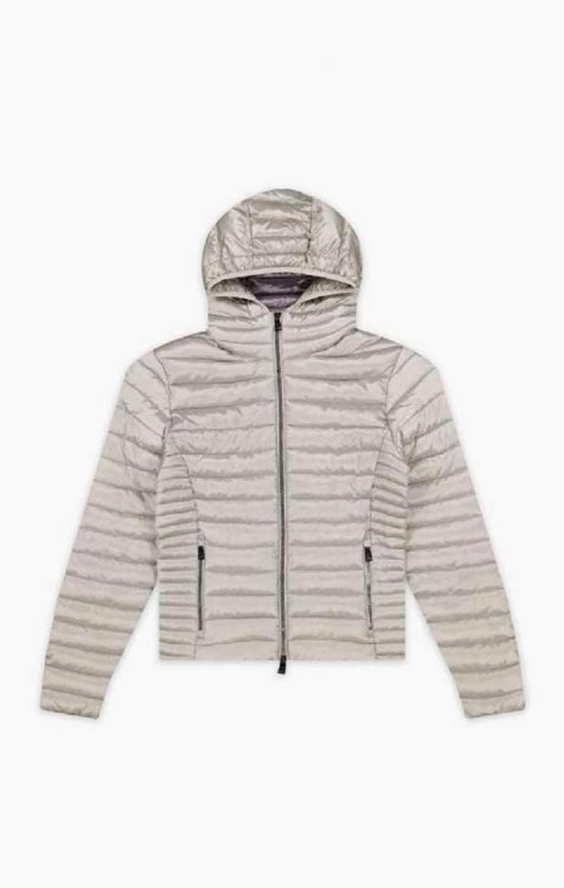 Champion Lahke Polstrované S Kapucňou Jacket Bundy Damske Biele | 4619-KFVNH