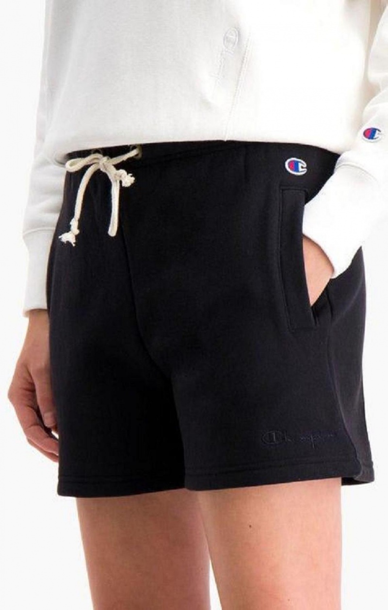 Champion Lahke Reverse Weave Shorts Kratasy Damske Čierne | 1374-WSBNR