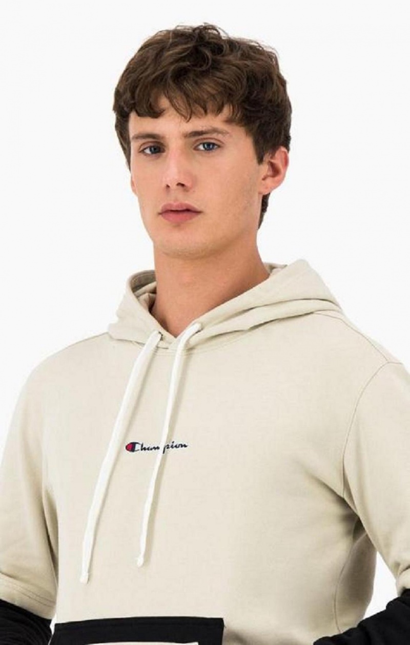 Champion Layered Small Script Logo Fleece Hoodie Mikina s Kapucnou Panske Hnede | 5237-RGHSV