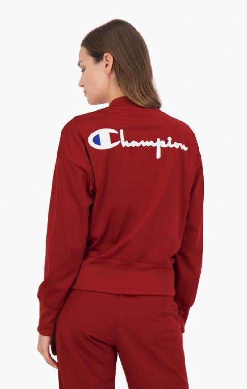 Champion Logo Back Cropped Bomber Jacket Bundy Damske Bordove | 8479-TMWIU