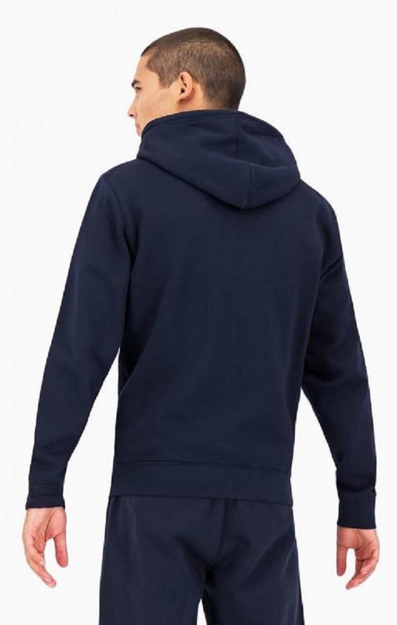 Champion Logo Sleeve Zip-Up Fleece Hoodie Mikina s Kapucnou Panske Tmavo Modre | 3274-BXZWQ