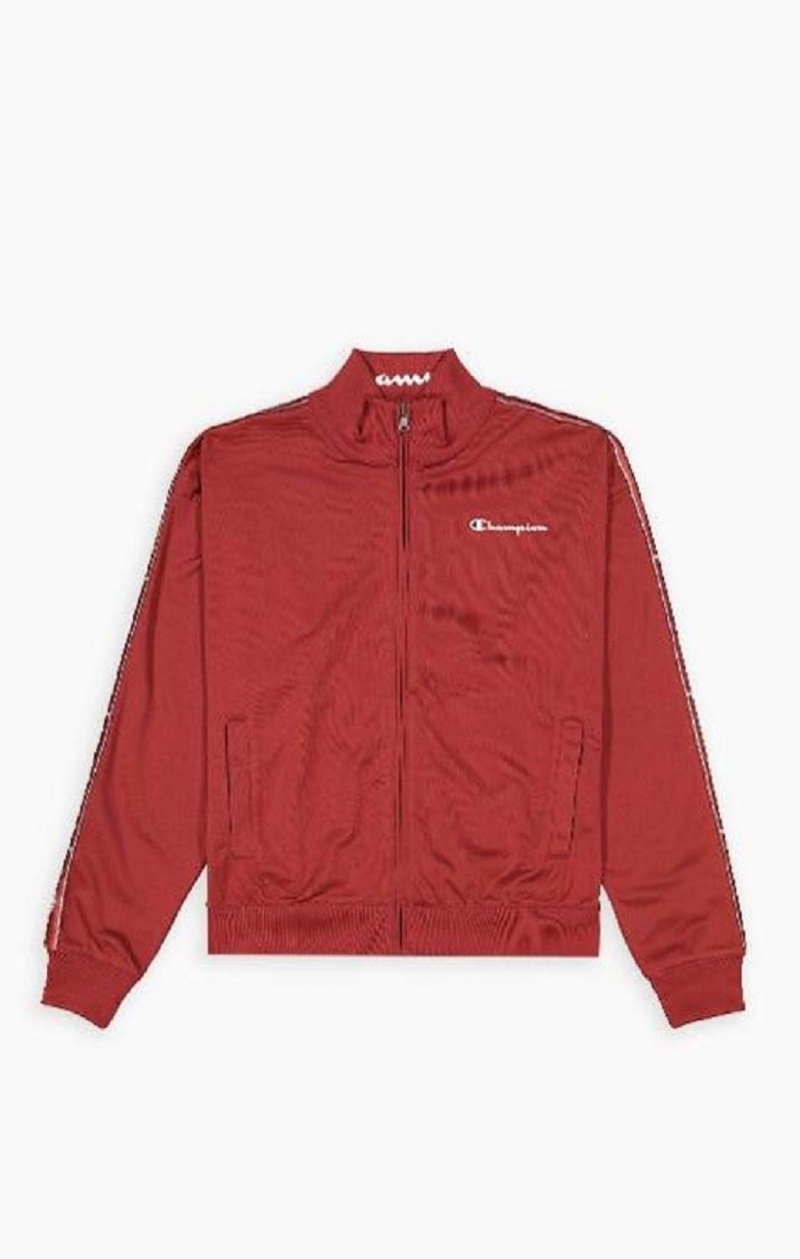 Champion Logo Tape Contrast Trim Tracking Jacket Bundy Damske Červené | 2836-BWJSC