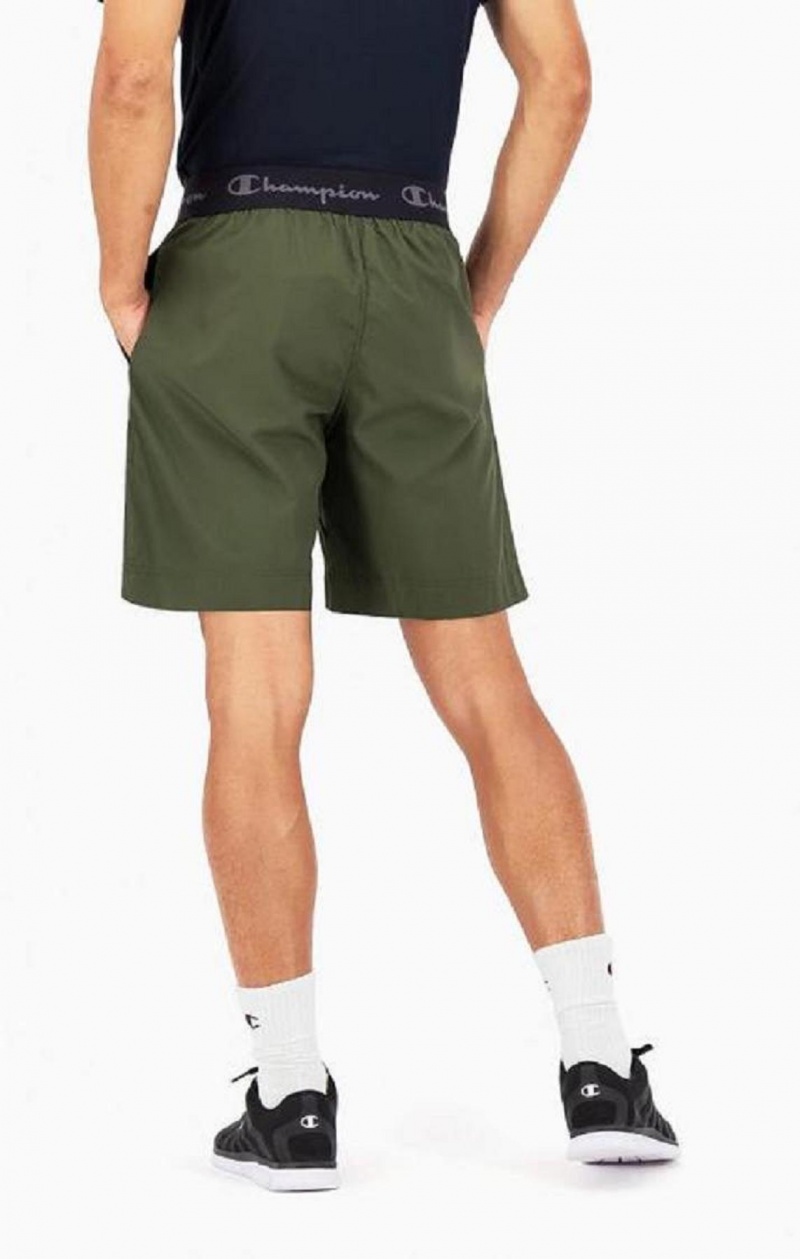 Champion Logo Tape Microfibre Performance Shorts Kratasy Panske Zelene | 1328-GHIEO