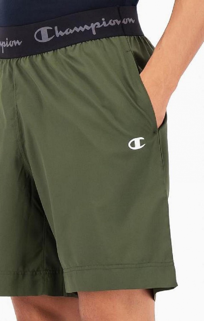 Champion Logo Tape Microfibre Performance Shorts Kratasy Panske Zelene | 1328-GHIEO