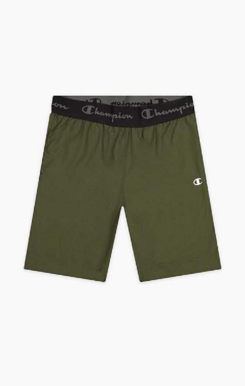 Champion Logo Tape Microfibre Performance Shorts Kratasy Panske Zelene | 1328-GHIEO