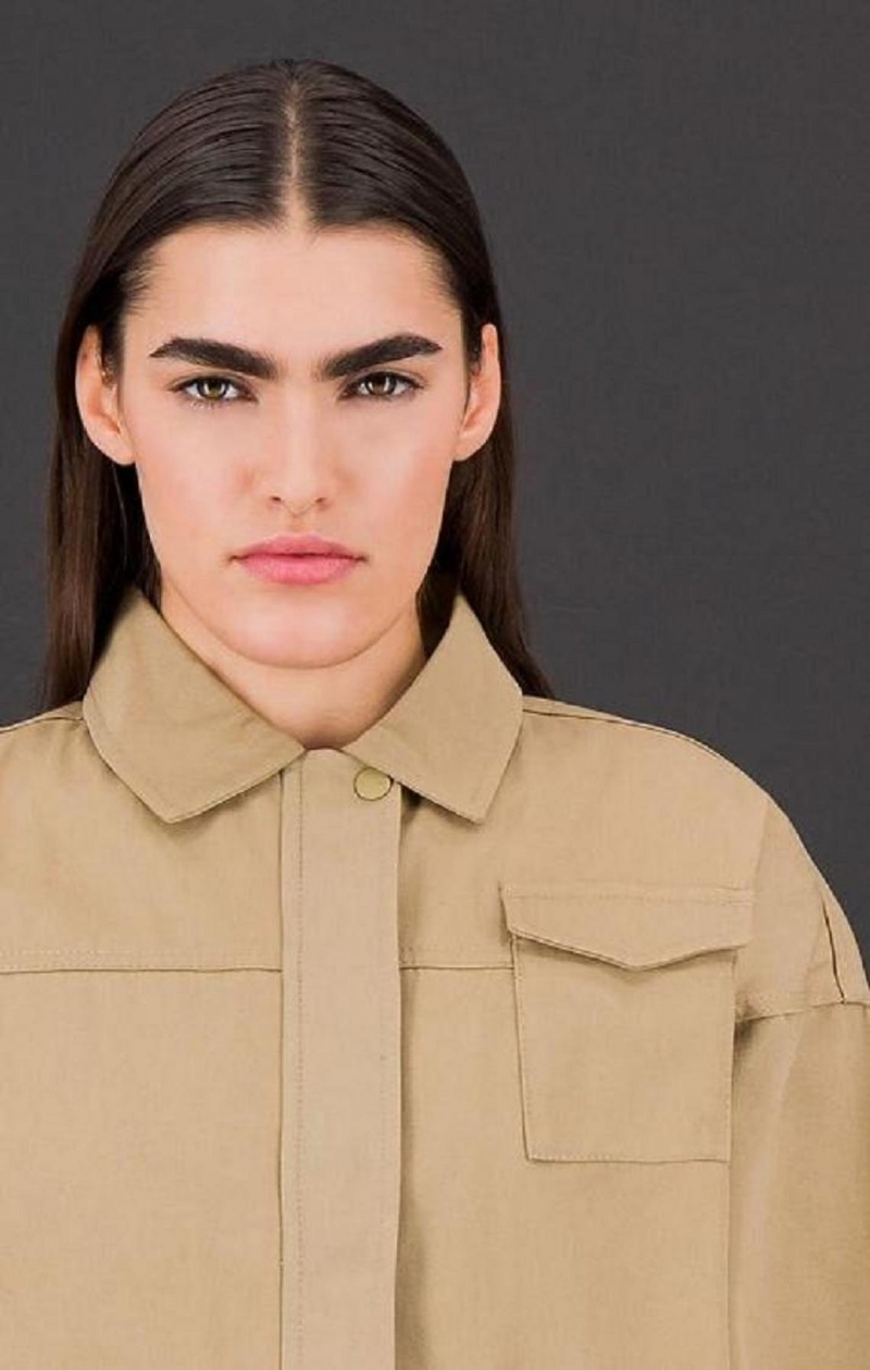 Champion Military Inspired Cropped Jacket Bundy Damske Svetlo Hnede | 1679-YFHWC