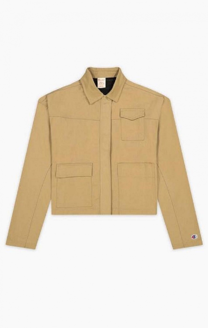 Champion Military Inspired Cropped Jacket Bundy Damske Svetlo Hnede | 1679-YFHWC