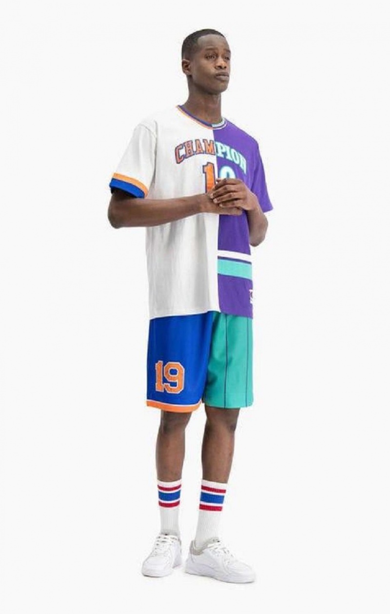 Champion NBMIX Patchwork 'Champion 19' Basketball Tricko Panske Biele Nachový | 6312-HRNAK