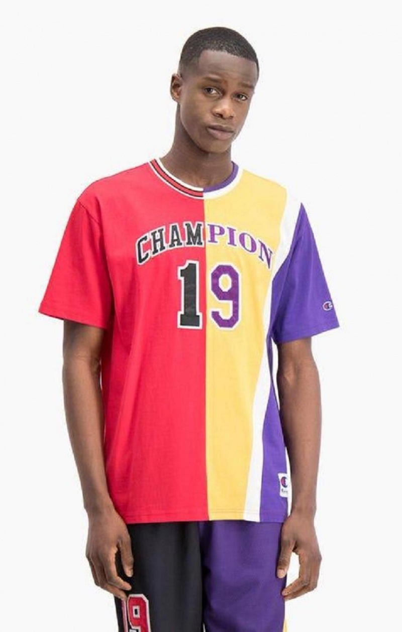 Champion NBMIX Patchwork 'Champion 19' Basketball Tricko Panske Červené | 1604-LSVXD