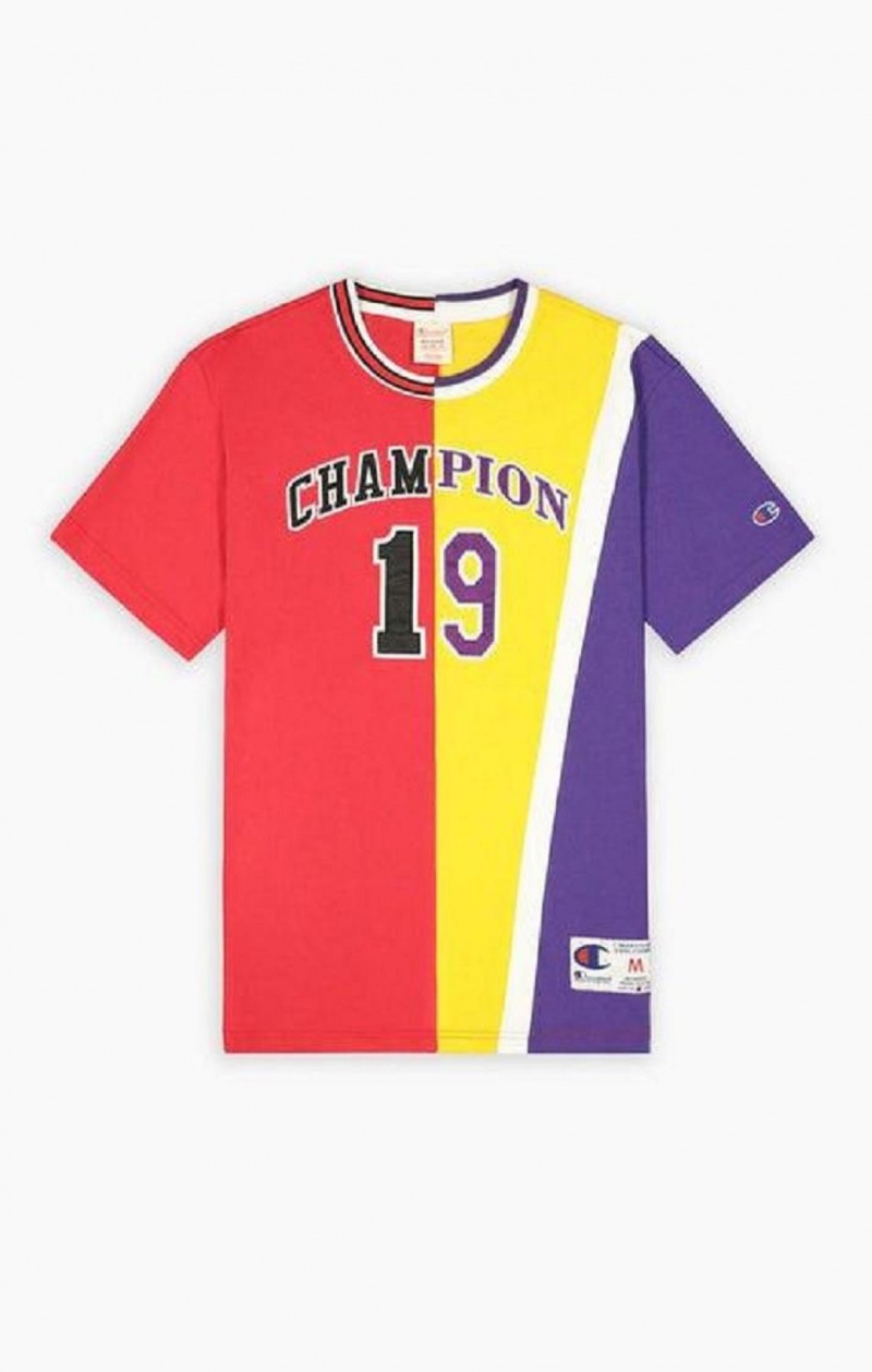 Champion NBMIX Patchwork 'Champion 19' Basketball Tricko Panske Červené | 1604-LSVXD