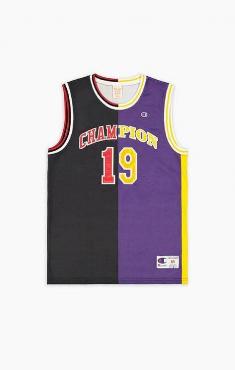 Champion NBMIX Patchwork 'Champion 19' Basketball Tricko Panske Čierne Nachový | 2958-ETDBG