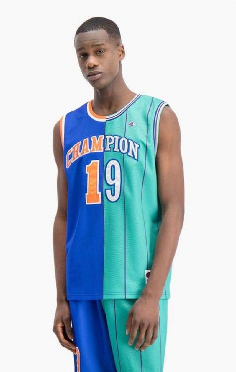 Champion NBMIX Patchwork 'Champion 19' Basketball Tricko Panske Modre | 9853-VINEZ