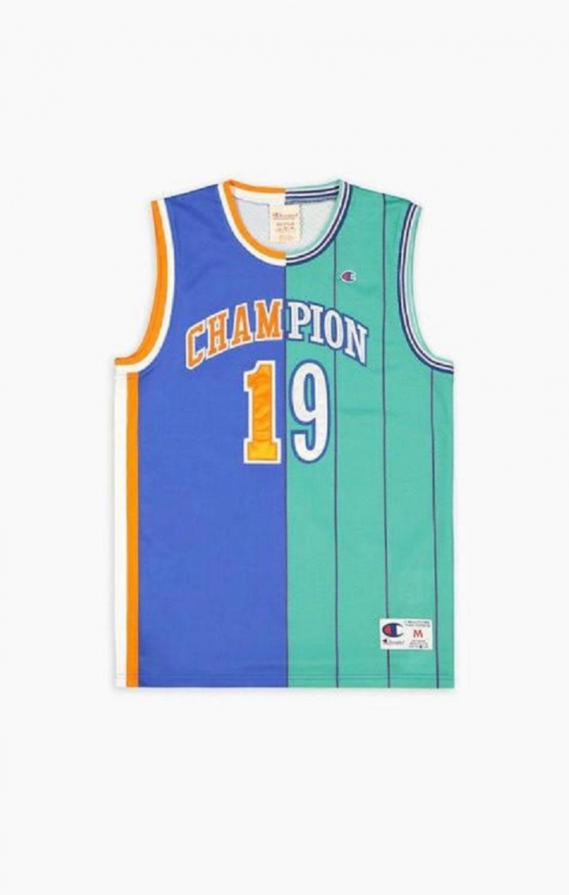 Champion NBMIX Patchwork 'Champion 19' Basketball Tricko Panske Modre | 9853-VINEZ