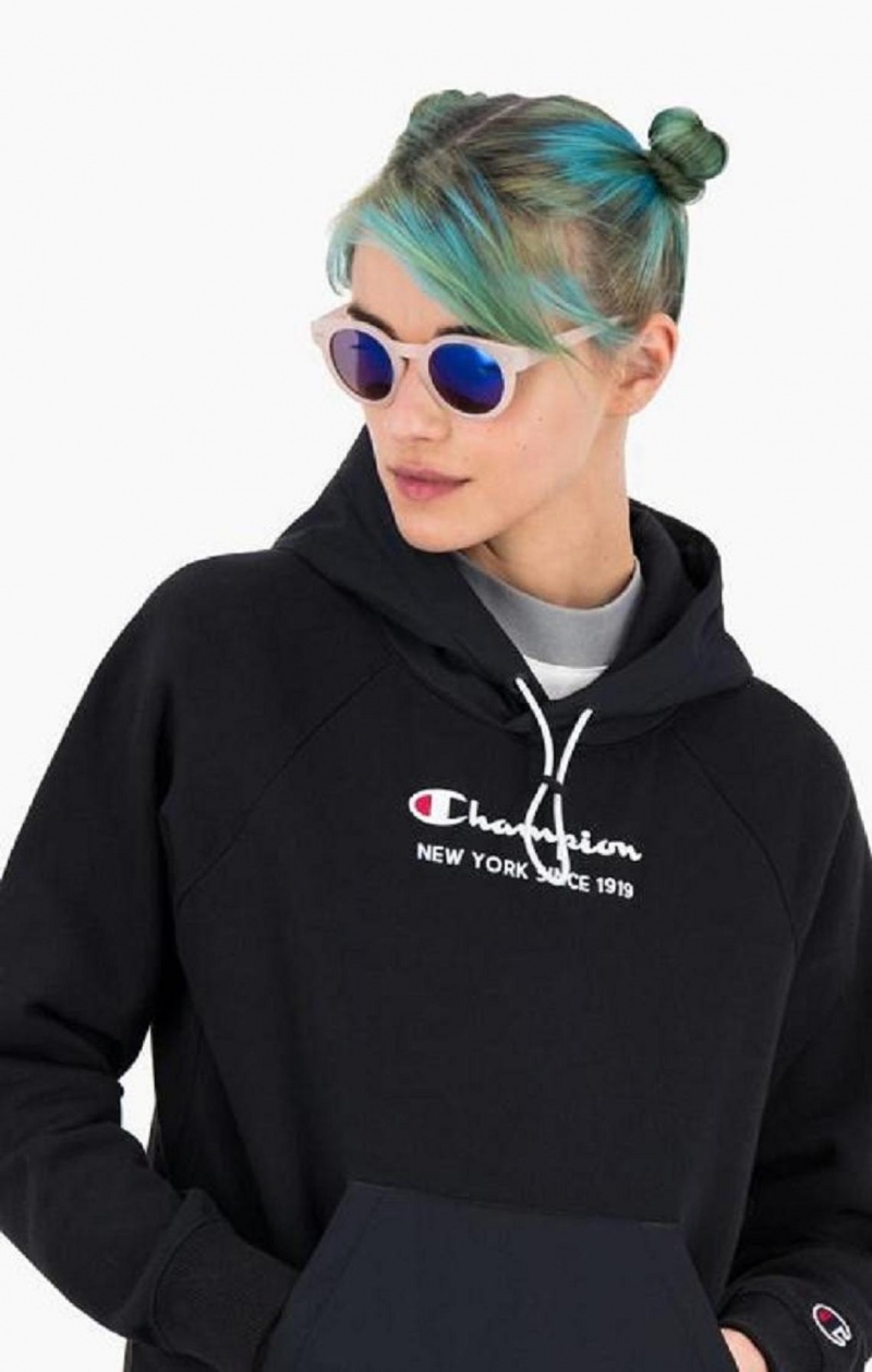 Champion New York Hoodie Mikina s Kapucnou Damske Čierne | 8421-WISFR